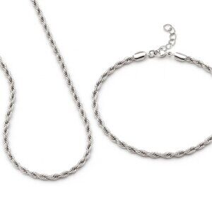 Stainless Steel Rope Chain Set • 3mm • 24" Necklace and 8.5" Bracelet